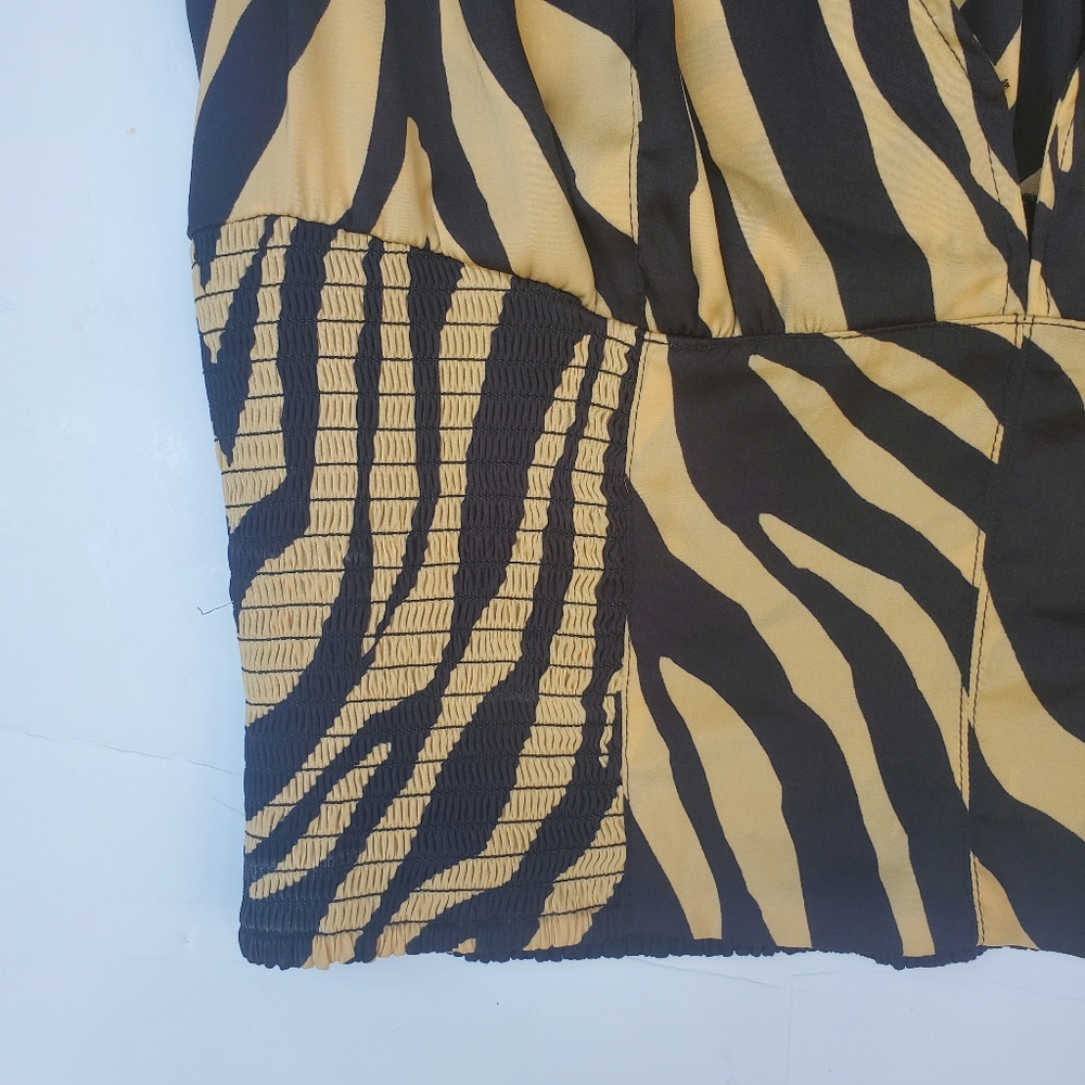Free People "Show Me Love" Zebra Print Smock Top Size XL - Picture 6 of 13
